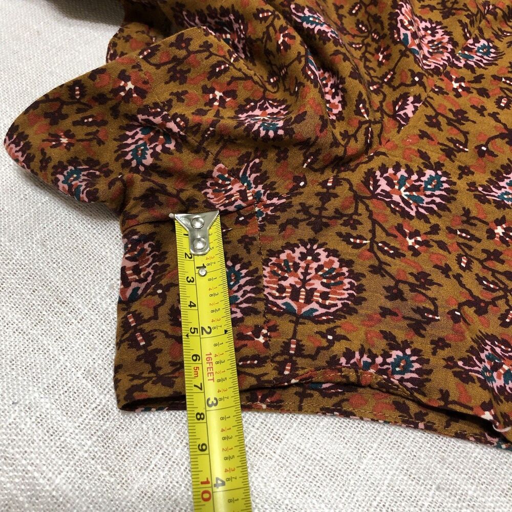 Madewell Shorts Women L Brown Pink Boho Print Pull On Beach Resort Coastal Beach - Picture 11 of 11